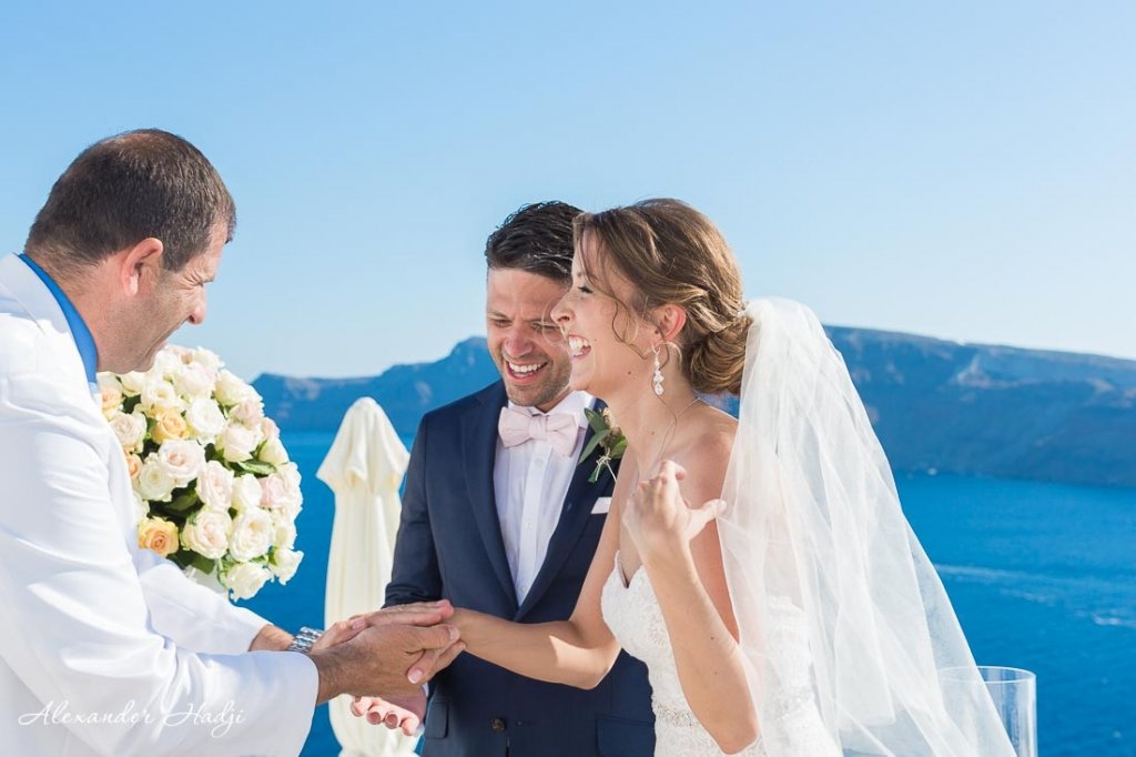 Santorini wedding photo shoot emotions