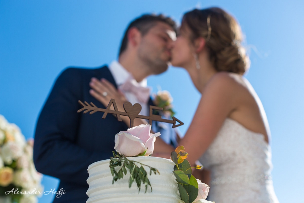 Santorini wedding photoshoot wedding cake